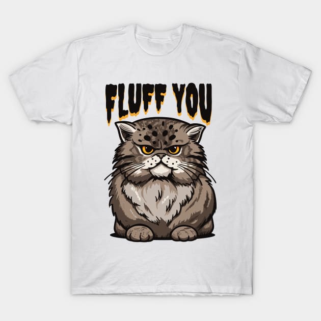 Grumpy Fluff: Cat with Attitude T-Shirt by Life2LiveDesign